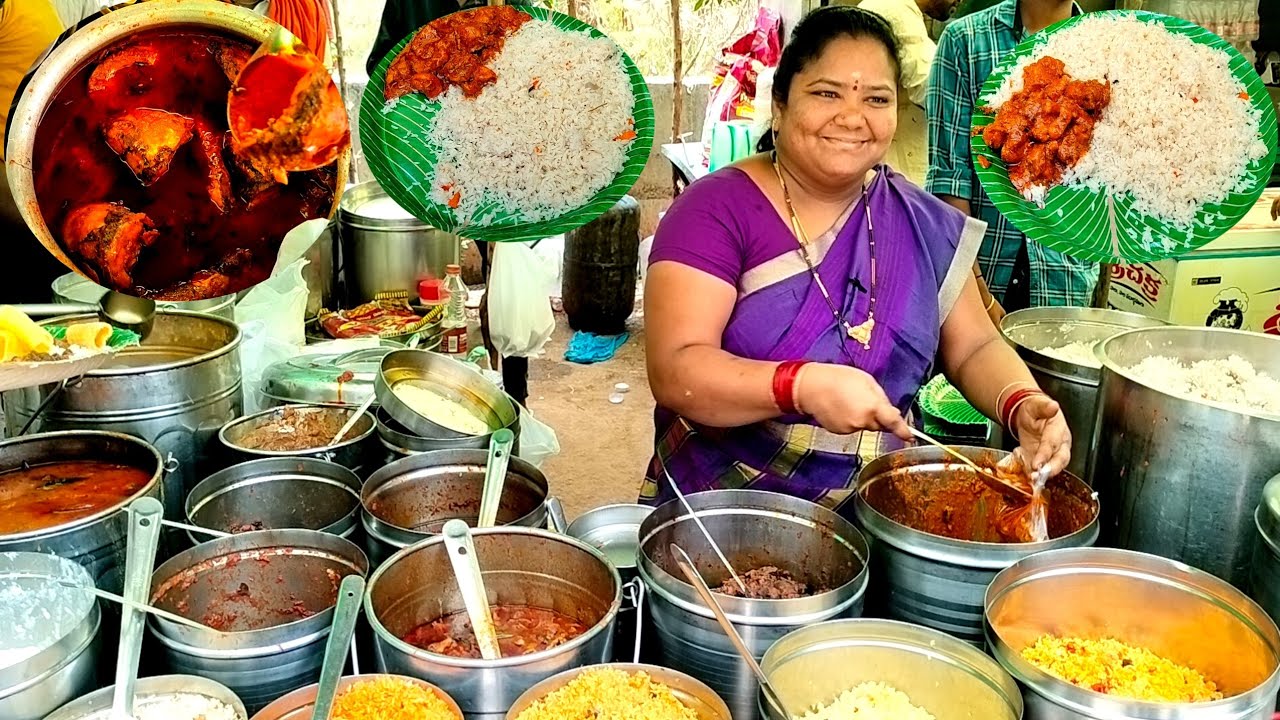 Hyderabad crazy foumas food hard working lady completed 13 years of food sales | veg & nonveg thali