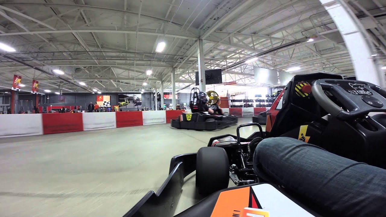 High Voltage Indoor Karting, Full race including crash. (Medina Ohio)