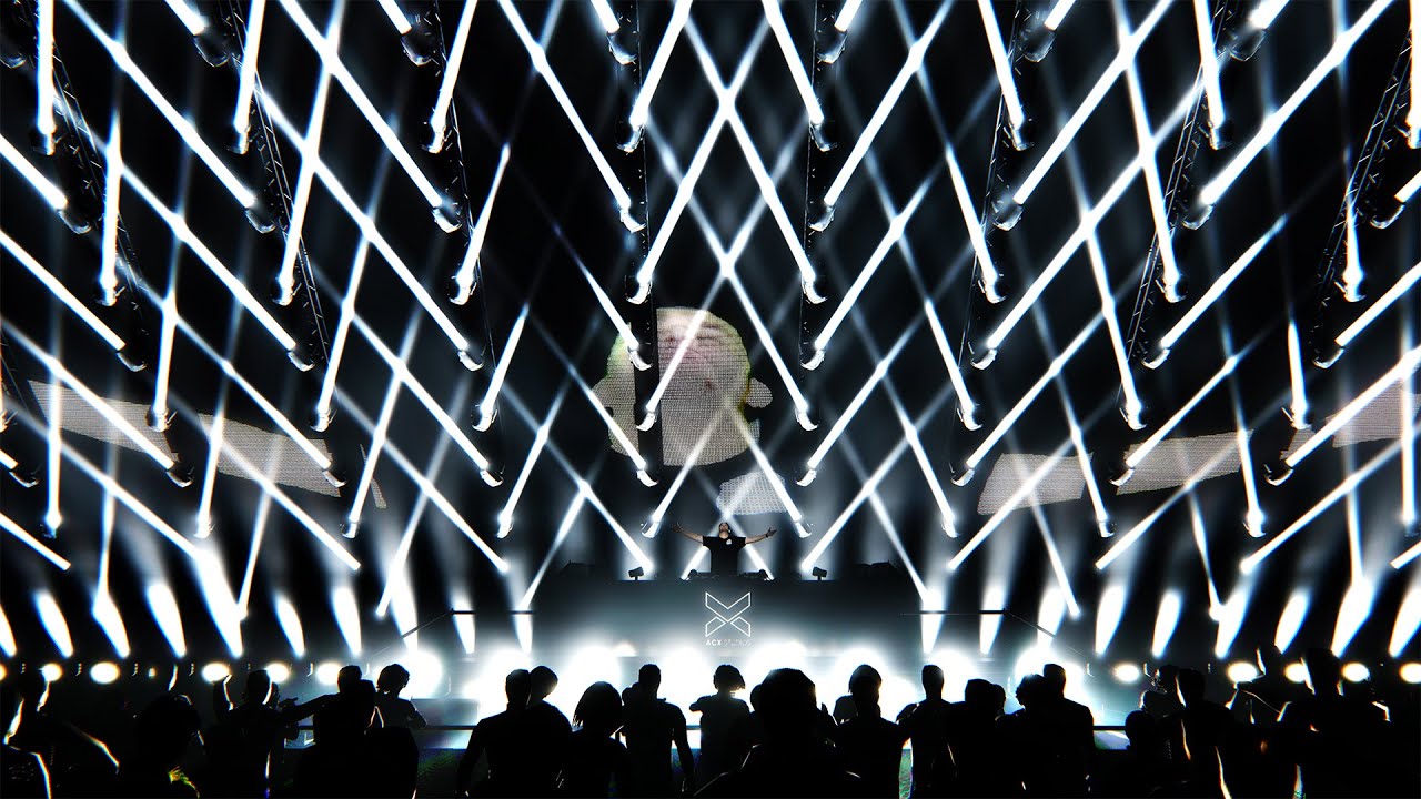 Next Level Virtual Live 3D Set - Green Screen DJ Set for Streamers by ACX - Vision Stage