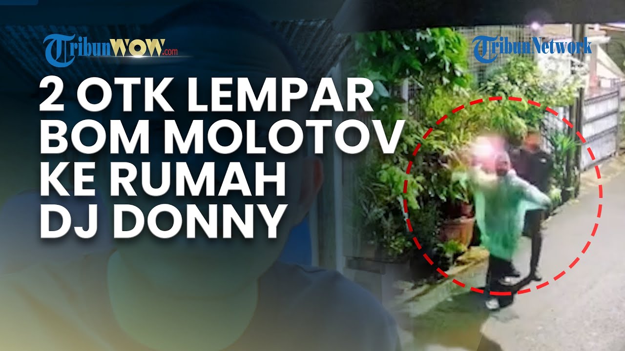 TEREKAM CCTV! Aksi Nekat Pria Berjas Hujan Hijau Lempar Bom Molotov ke Rumah DJ Donny