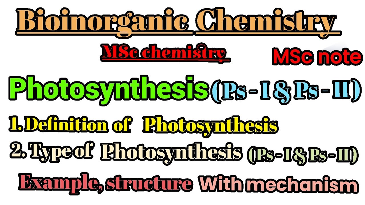 Photosynthesis Ps I and Ps II #bioinorganicchemistry # example structure with mechanism #mscchemistr