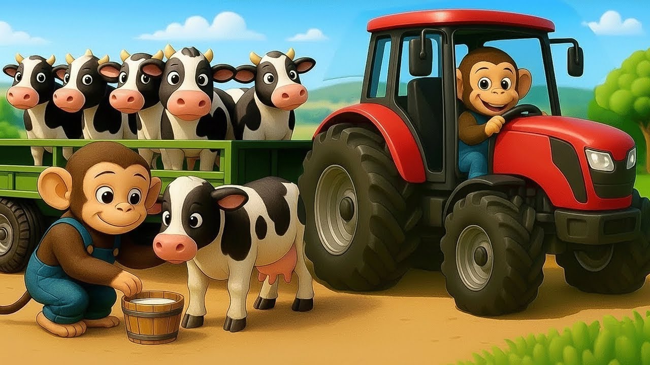 Monkey Farmer Drives Tractor for HUGE Fresh Milk Export Profit! 🤑🐄