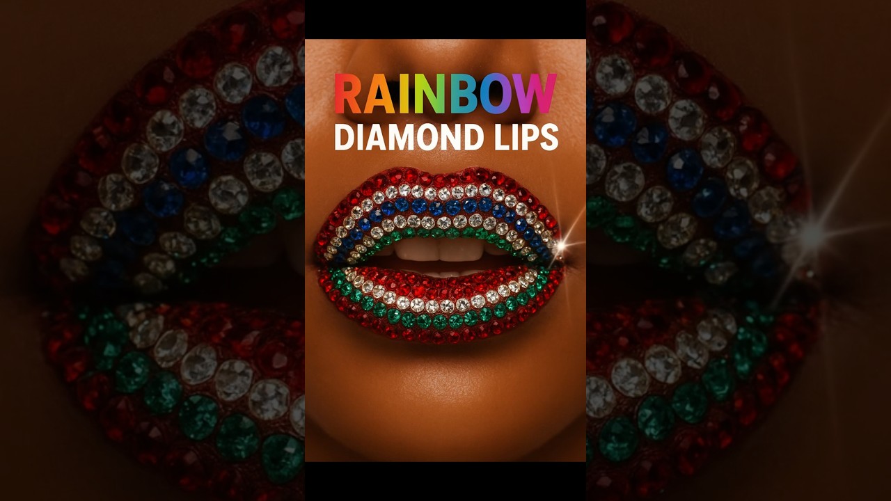 Rainbow Diamond Lips 💎✨ | Lipstick ASMR That You Can&rsquo;t Stop Watching! #ai #lipstick
