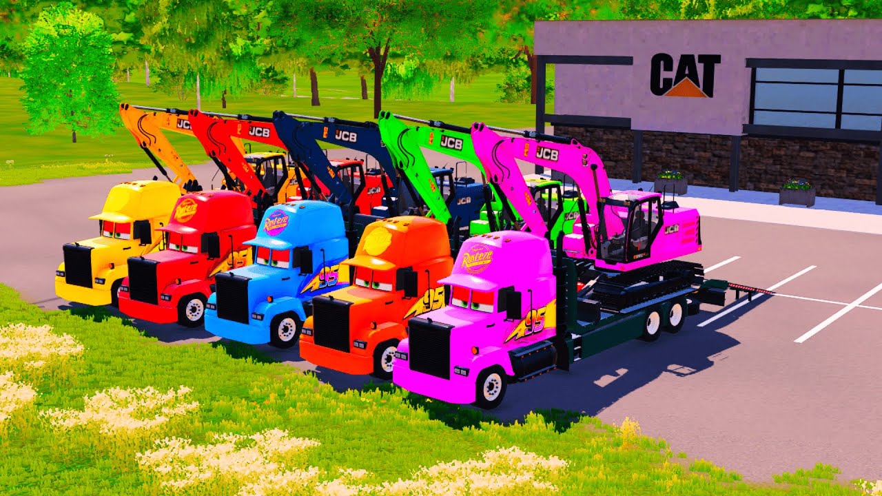 Colorful Excavator Heavy Haul to the Mine | FS22
