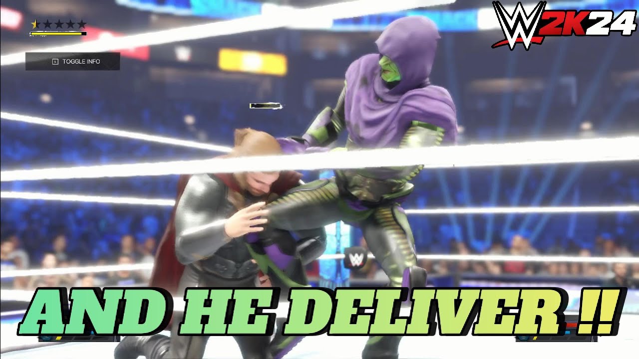 IT IS HARD TOO SEE! GREEN GOBLIN VS THOR WRESTLING WWE SMACKDOWN 2K24 GAMEPLAY