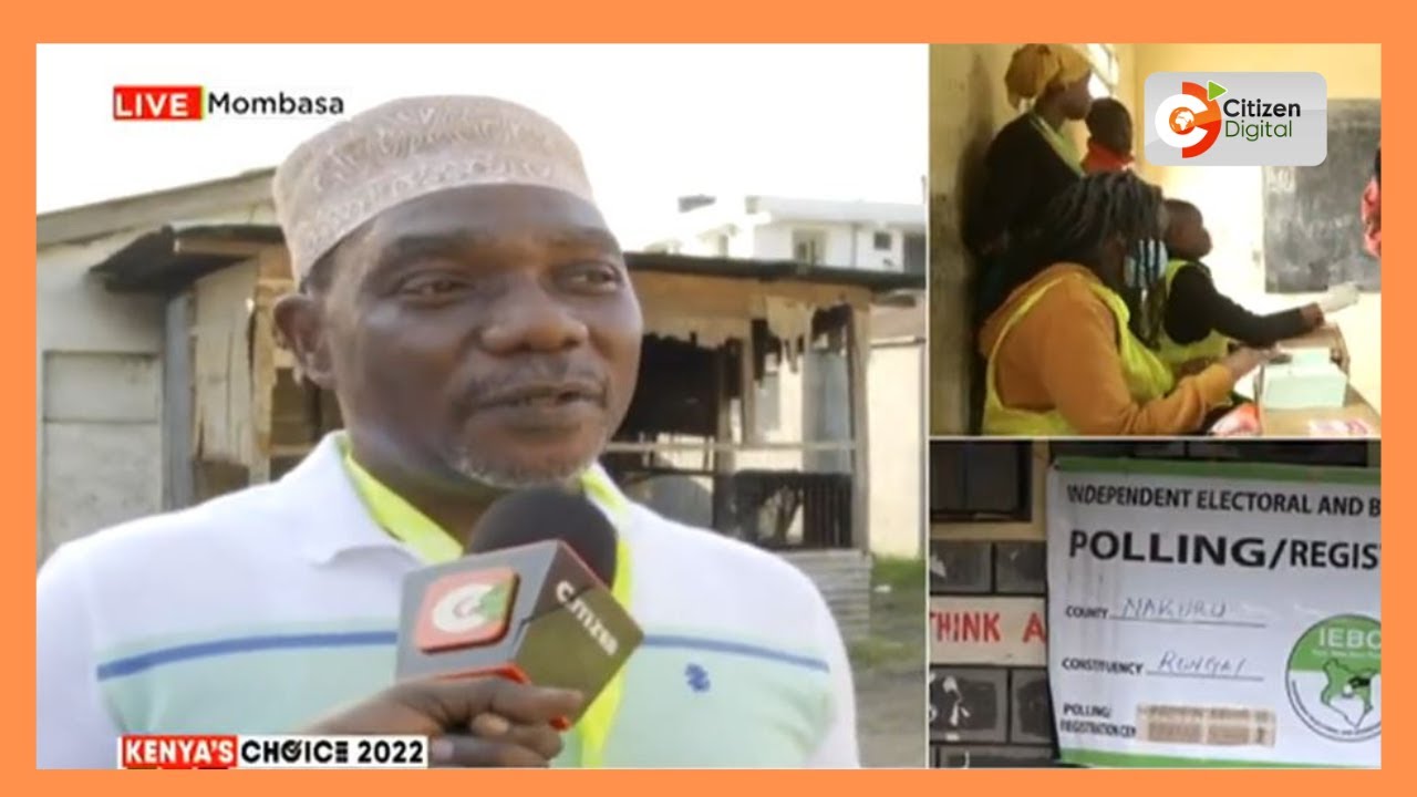 Kisauni MP-elect Rashid Bedzimba casts his vote at NITA polling station in Mombasa