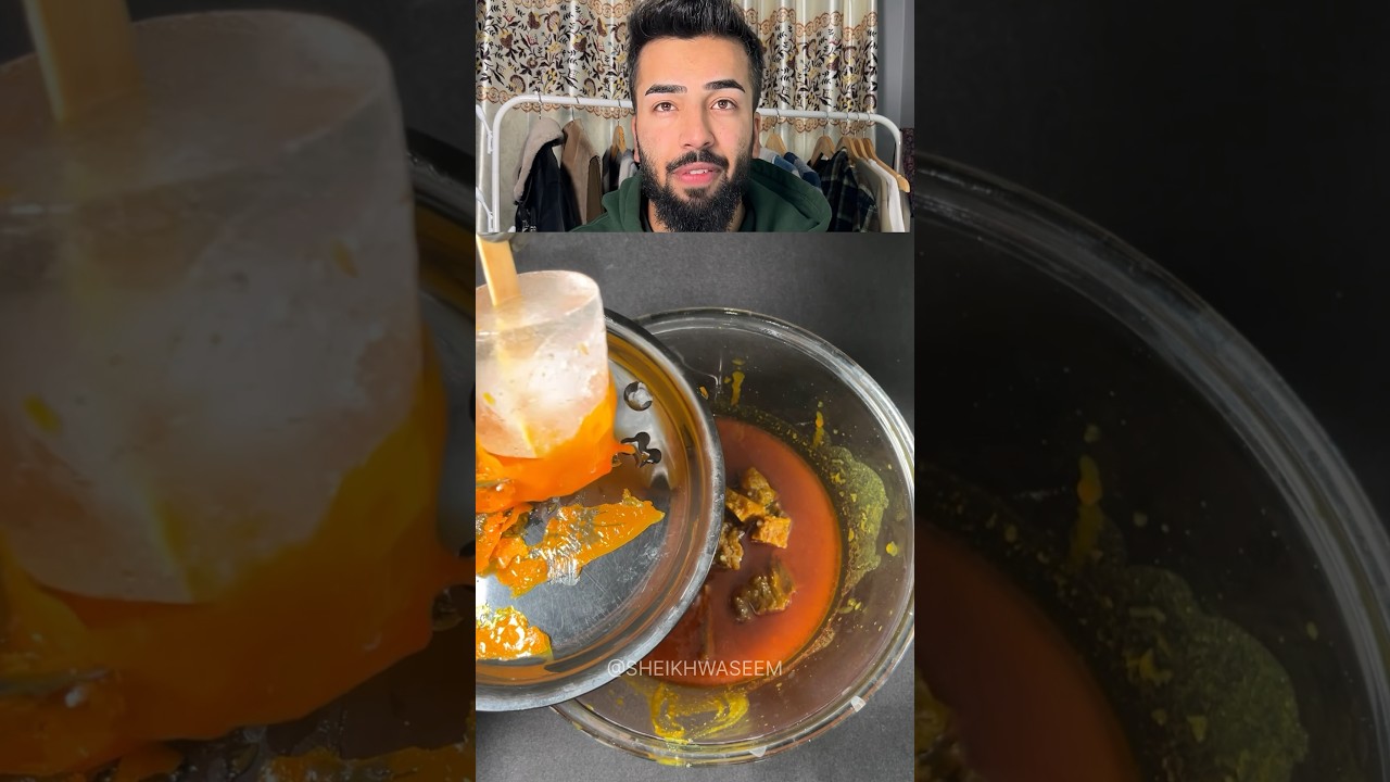 Can we extract extra fat from curry using ice 😵‍💫 #food #fatremoval #foodhacks