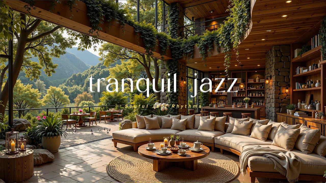 Soft Jazz at a Luxury Forest Villa | Tranquil Morning Jazz With Nature Therapy for Focus & Work