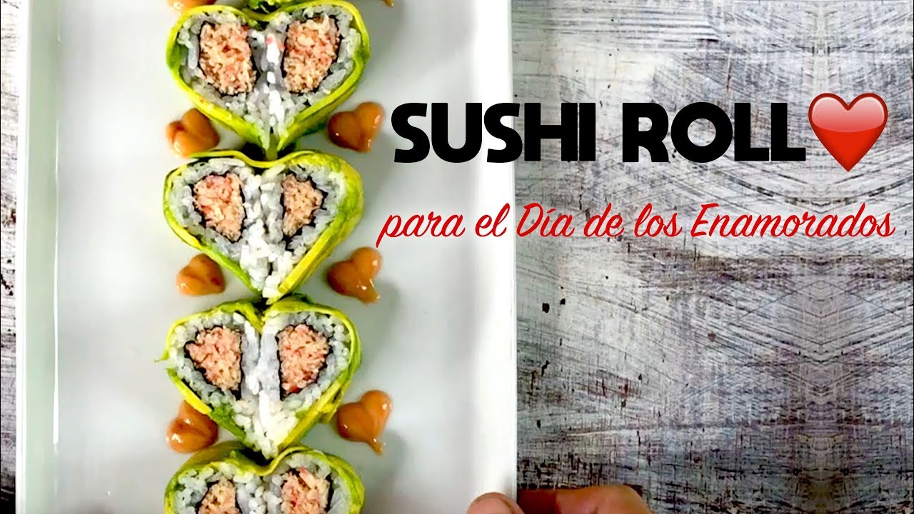 ♥️​ SUSHI ROLL corazón es muy fácil! #sushi #sanvalentín