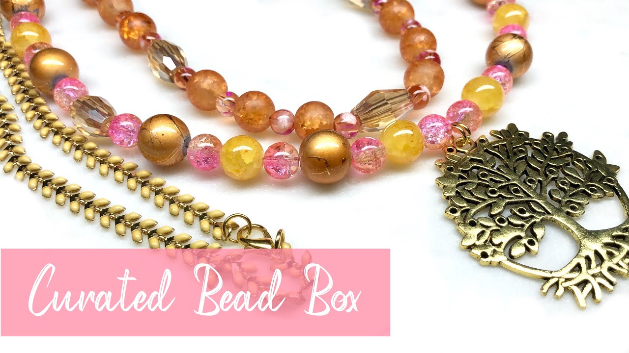 Curated Bead Box June 2023 Unboxing and Double Strand Necklace DIY Tutorial! 🌳