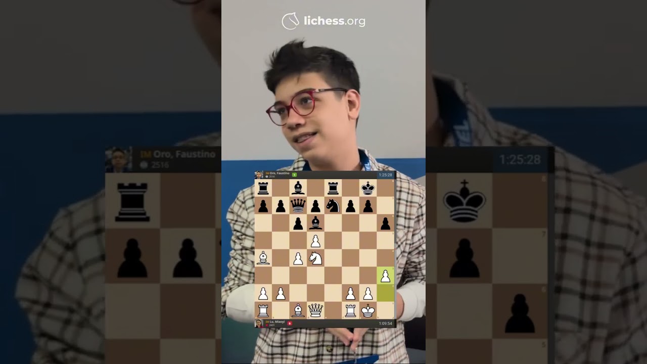 Blind IM Faustino Oro's game analysis #chess #faustinooro