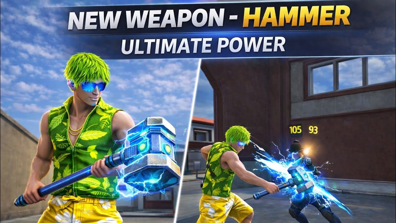 FREE FIRE NEW WEAPON - HAMMER 😱 | TRAINING GROUND | FULL GAMEPLAY | ULTIMATE POWER 