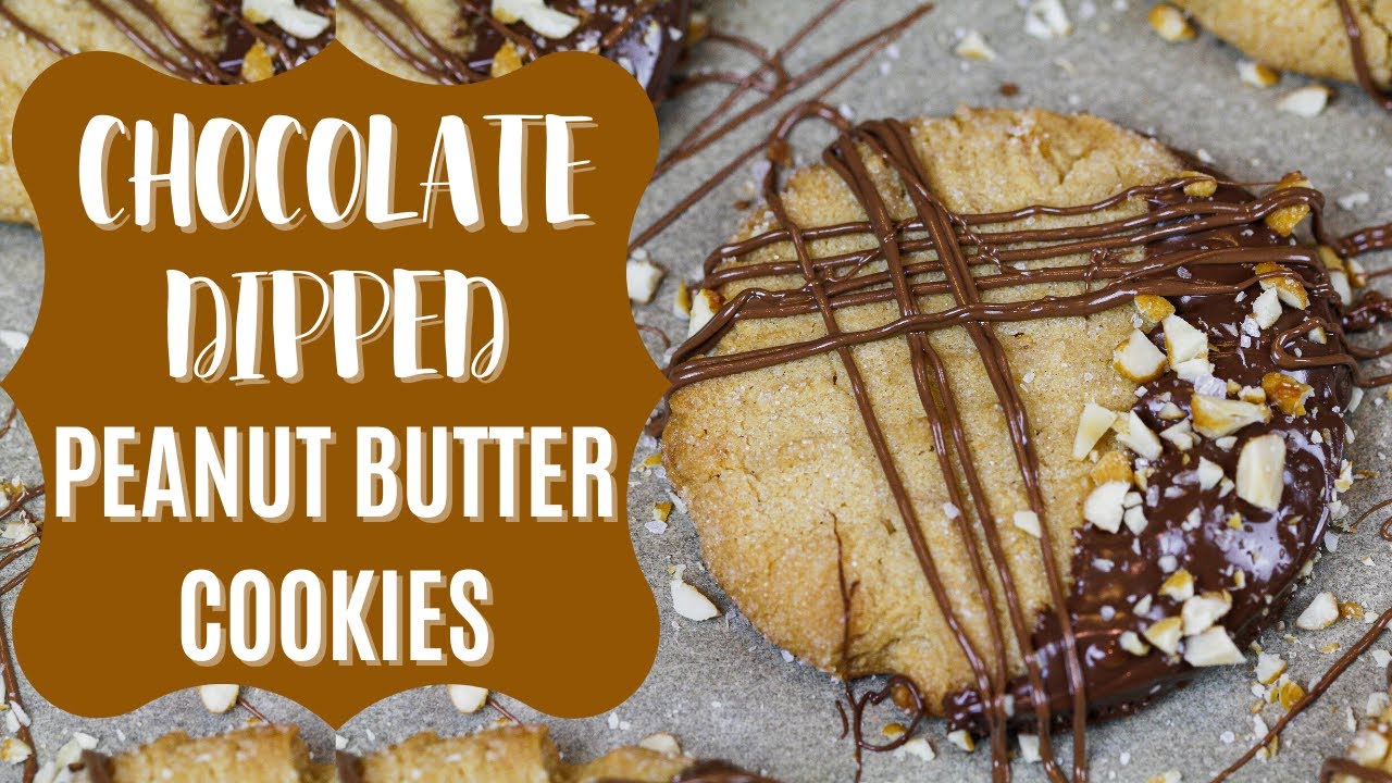 How To Make Soft & Chewy Chocolate Dipped Peanut Butter Cookies | CHELSWEETS