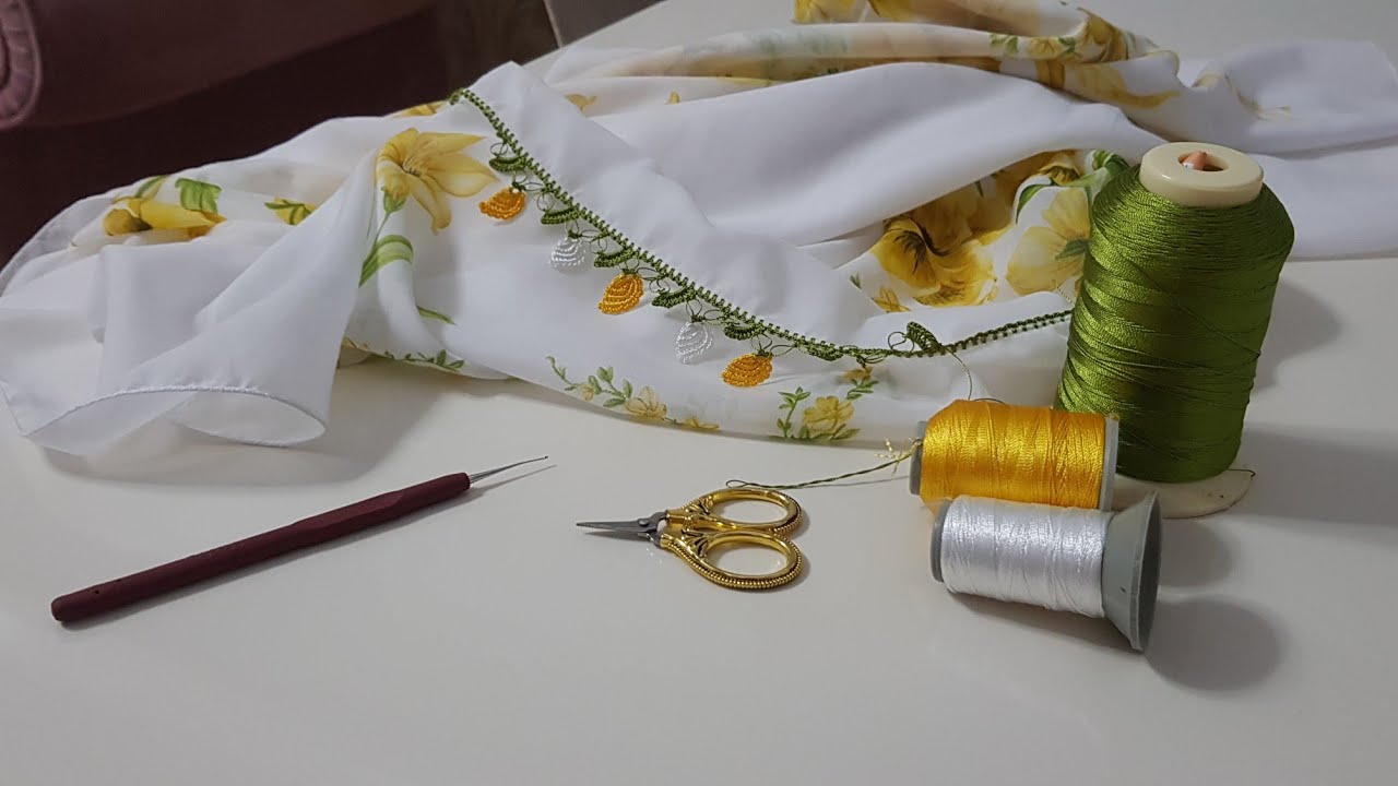 616 - Yaprak ve Motiflerin Uyumuyla Tığ Oyası Tunus Yapımı