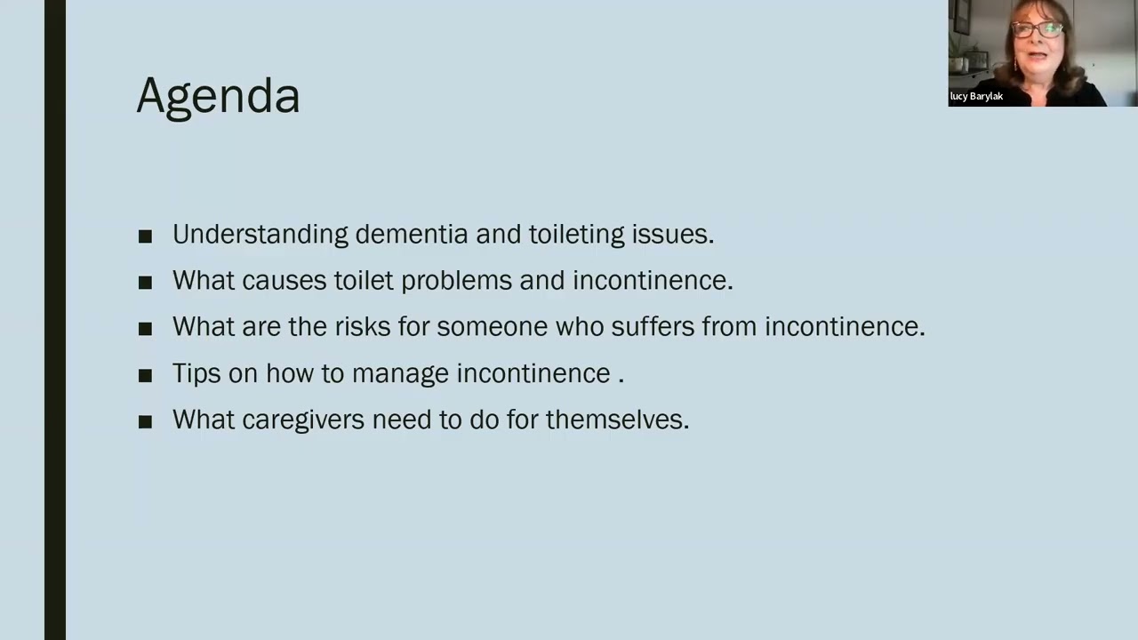 Toileting, Incontinence and Dementia, what you need to know with Lucy Barylak Nov 19, 2025