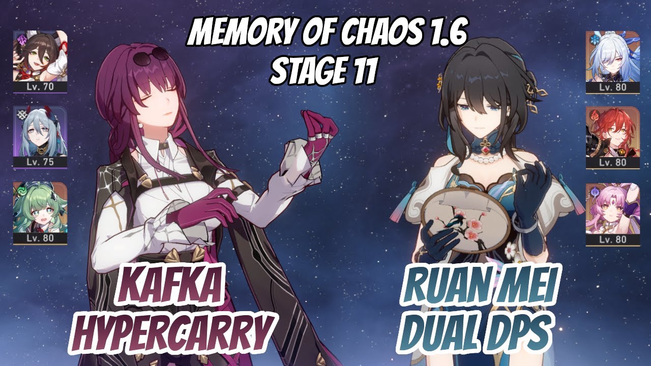 Kafka Hypercarry & Ruan Mei x Jingliu Himeko Memory of Chaos Stage 11 (3 Stars) | Honkai Star Rail