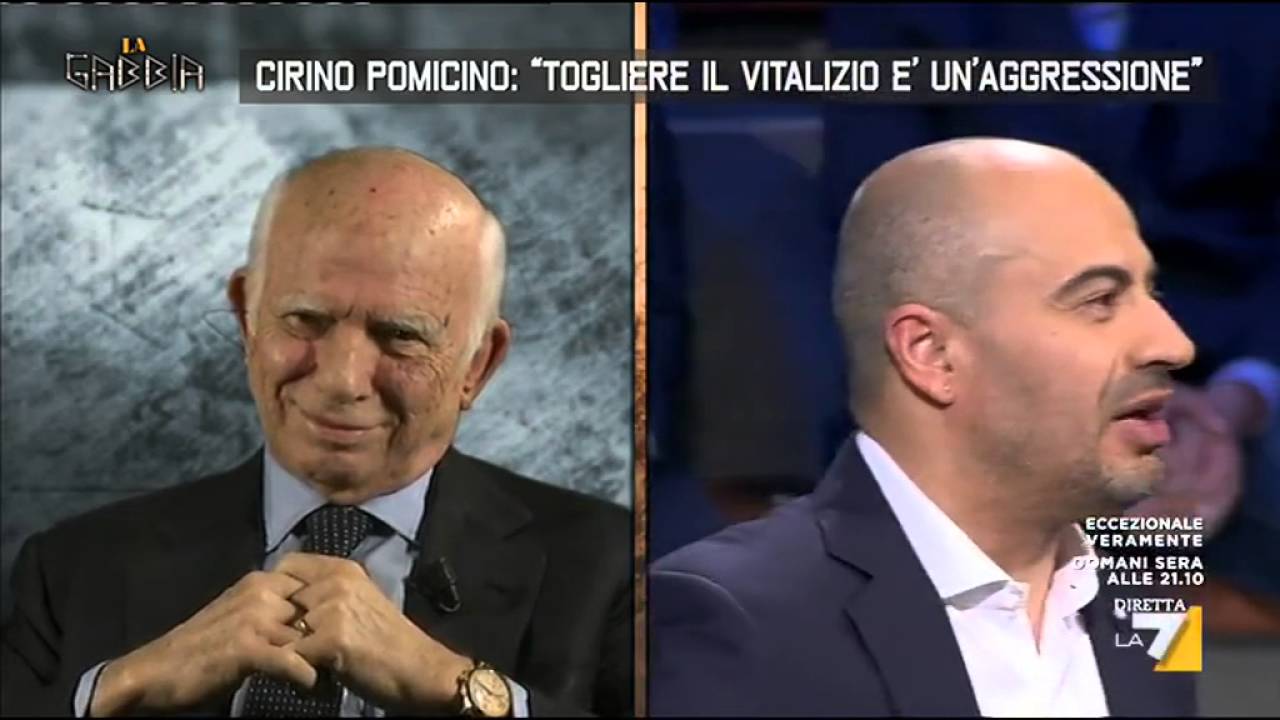 Cirino Pomicino vs Paragone: 'Non sia scurrile'