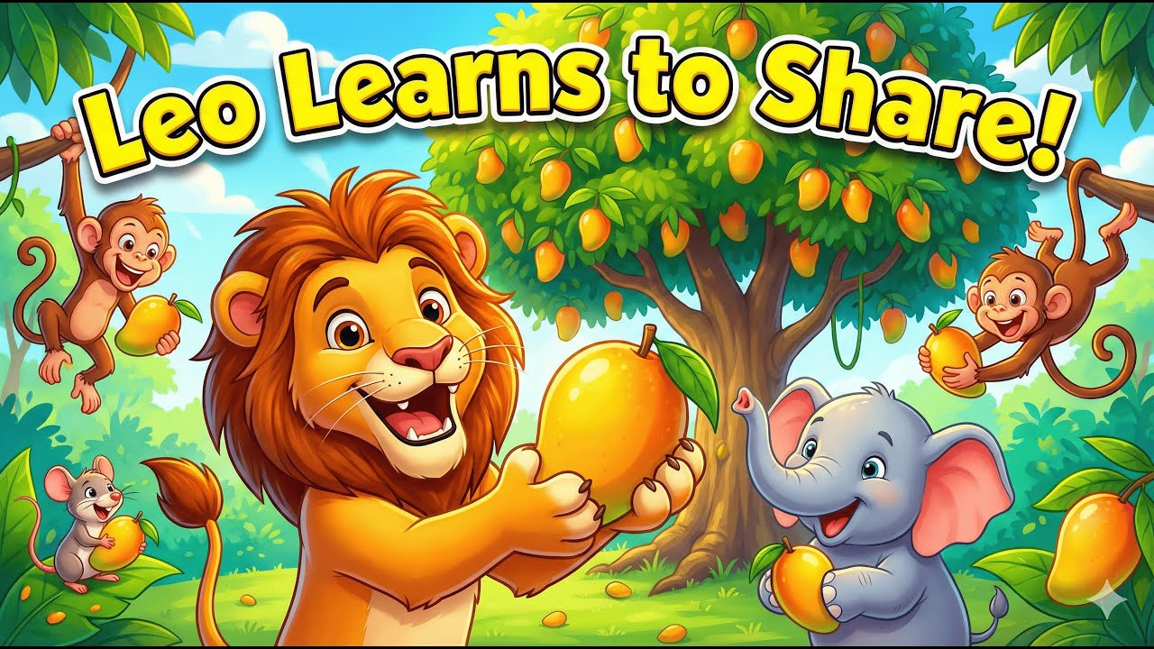 The Greedy Lion Who Learned to Share | Animal Story for Kids