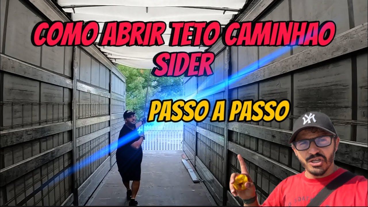 Abrindo teto do caminhão sider