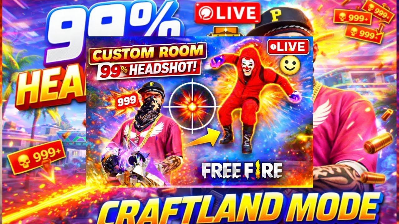 🔴[Live] CUSTOM ROOM CHALLENGE 1% HEADSHORT  GAMEPLAY  FREE FIRE 💎#freefire #customgameplay #