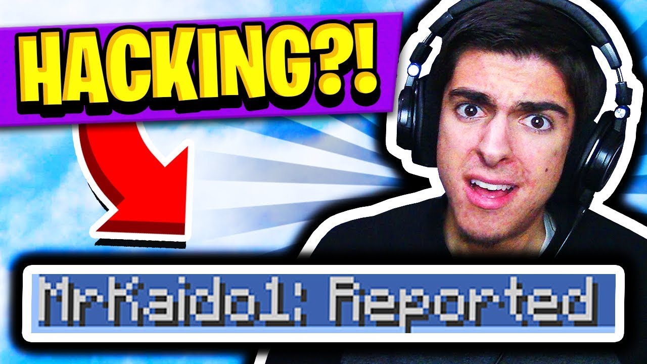 SALTY KID REPORTS ME FOR HACKING! (Minecraft Skywars)