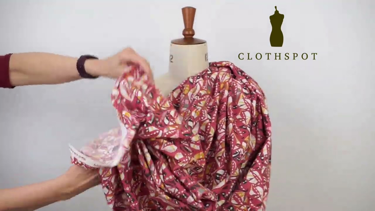 ‘Festival’ ochre + dusty pink cotton poplin fabric