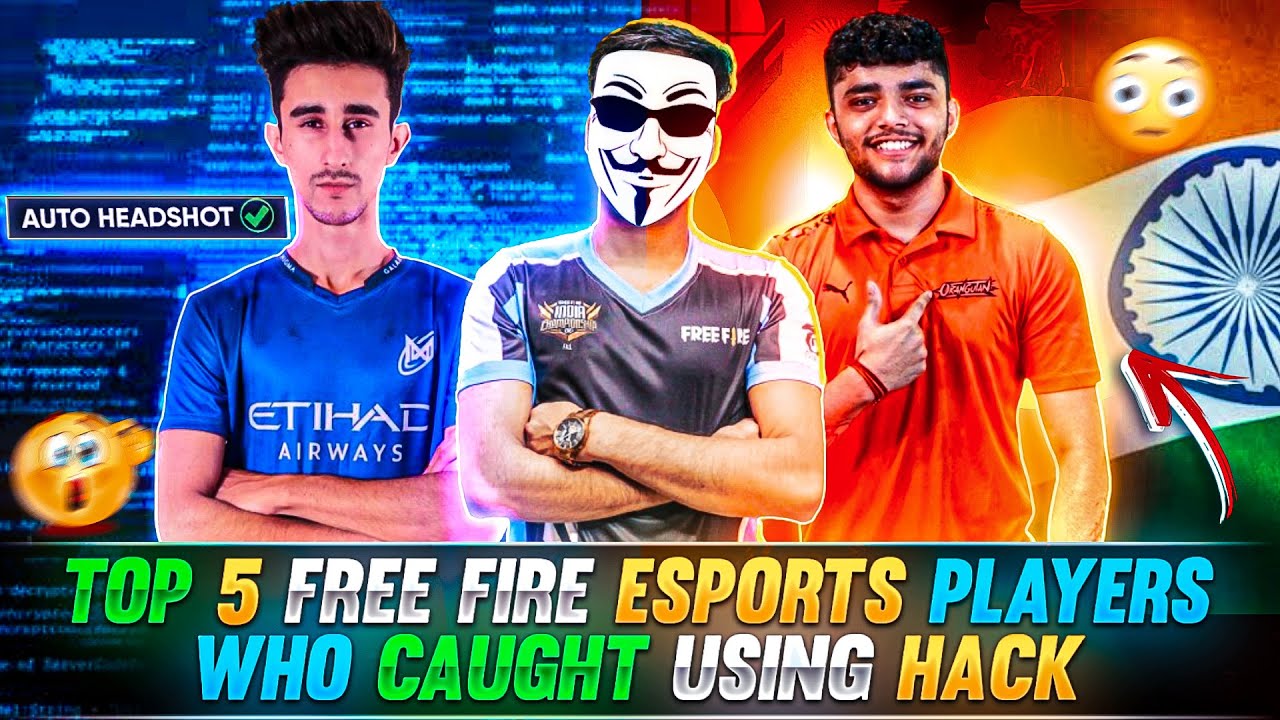 Top 5 Free Fire Esports Players Who Caught Using Hack | Free Fire Esports Hacker Players