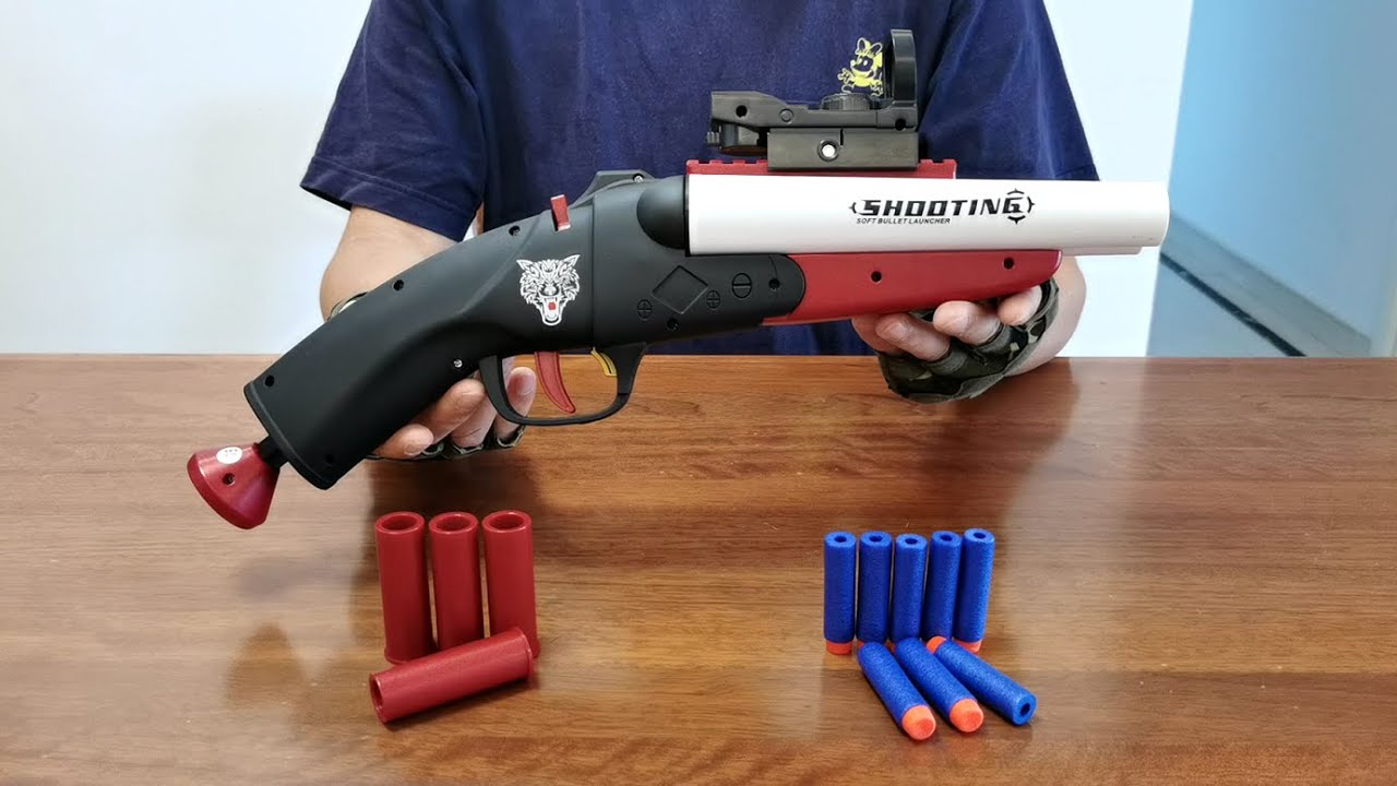 HDS68 Double Barrel Soft Bullet Shotgun Toy Unboxing 2022
