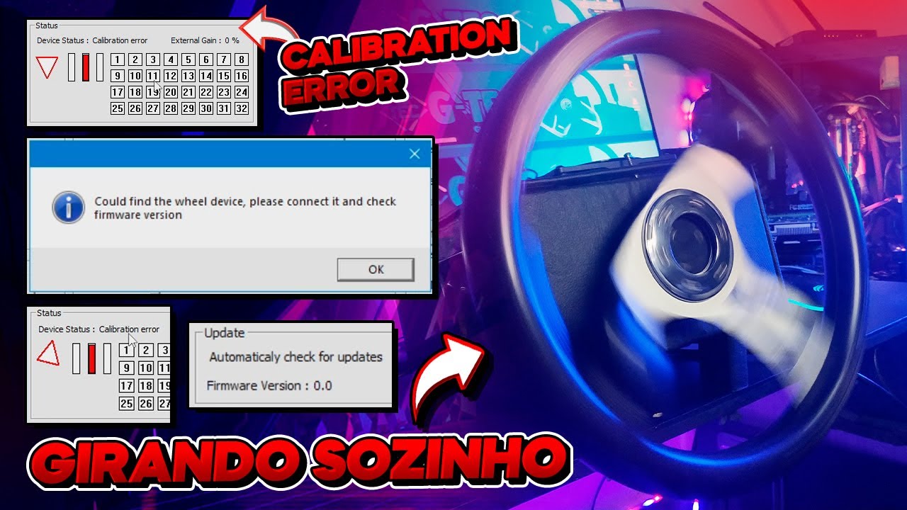 FORCE FEEDBACK NÃO FUNCIONA? ENCODER NÃO GIRA? WHEEL CONFIG BUGADO? | RESOLVENDO BUGS E FALHAS