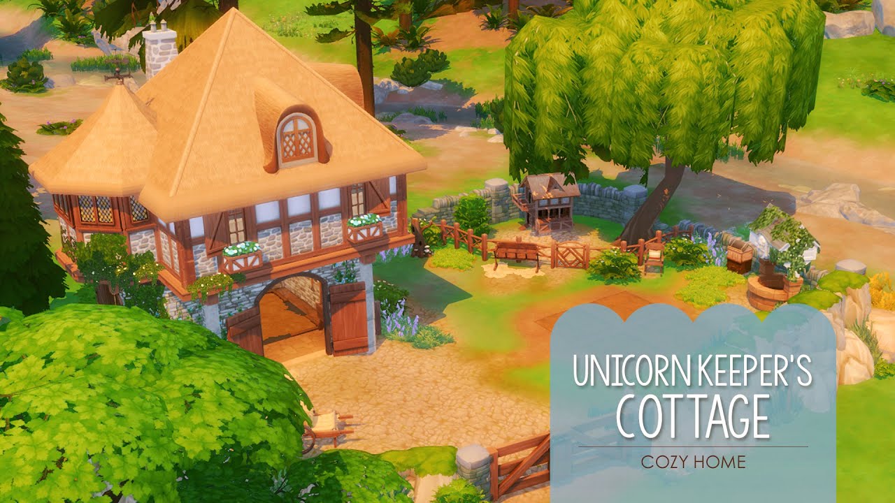 Unicorn Keeper's Cottage | Sims 4 Stop Motion Fantasy Build | NoCC