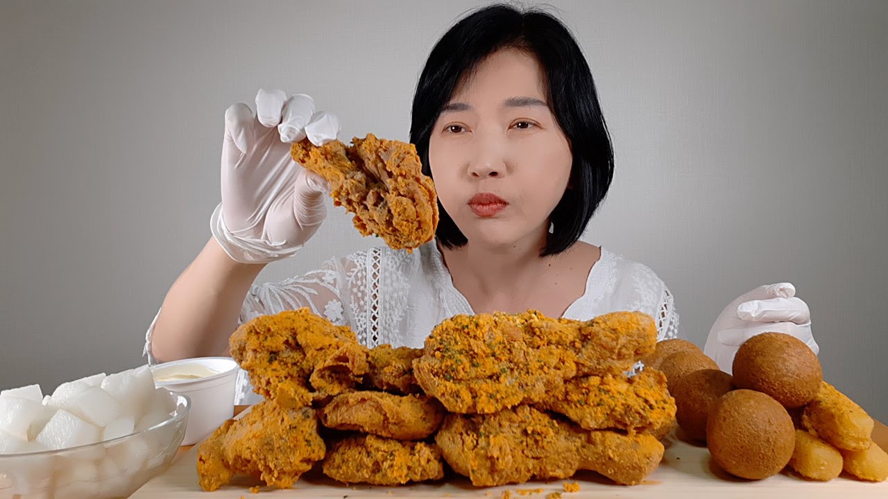 BHC 뿌링클 콤보 치킨 치즈볼 치즈스틱 리얼사운드 먹방 ASMR  Korean chicken Mukbang Eating Show