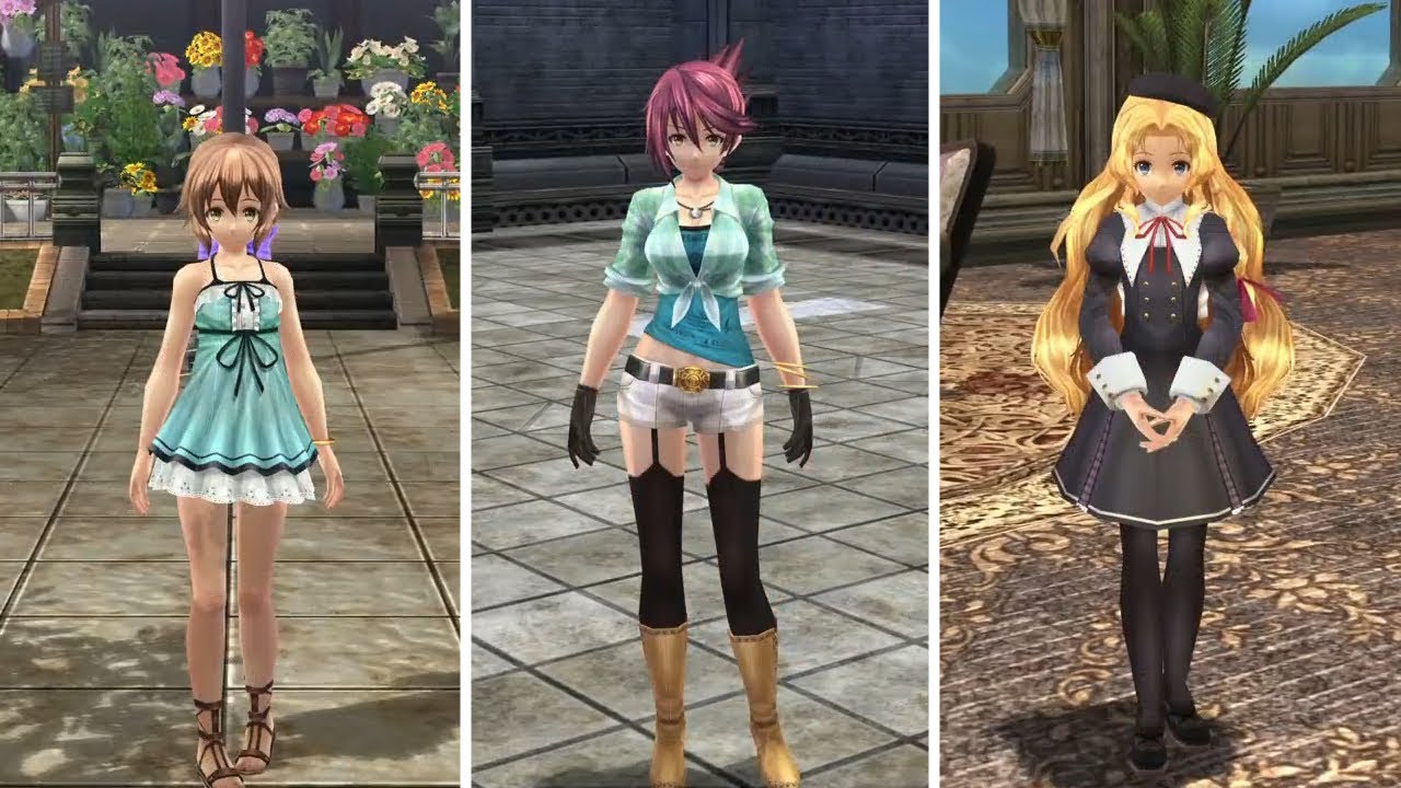 The Legend of Heroes: Trails of Cold Steel II - All Costumes Showcase +DLC (PS4)