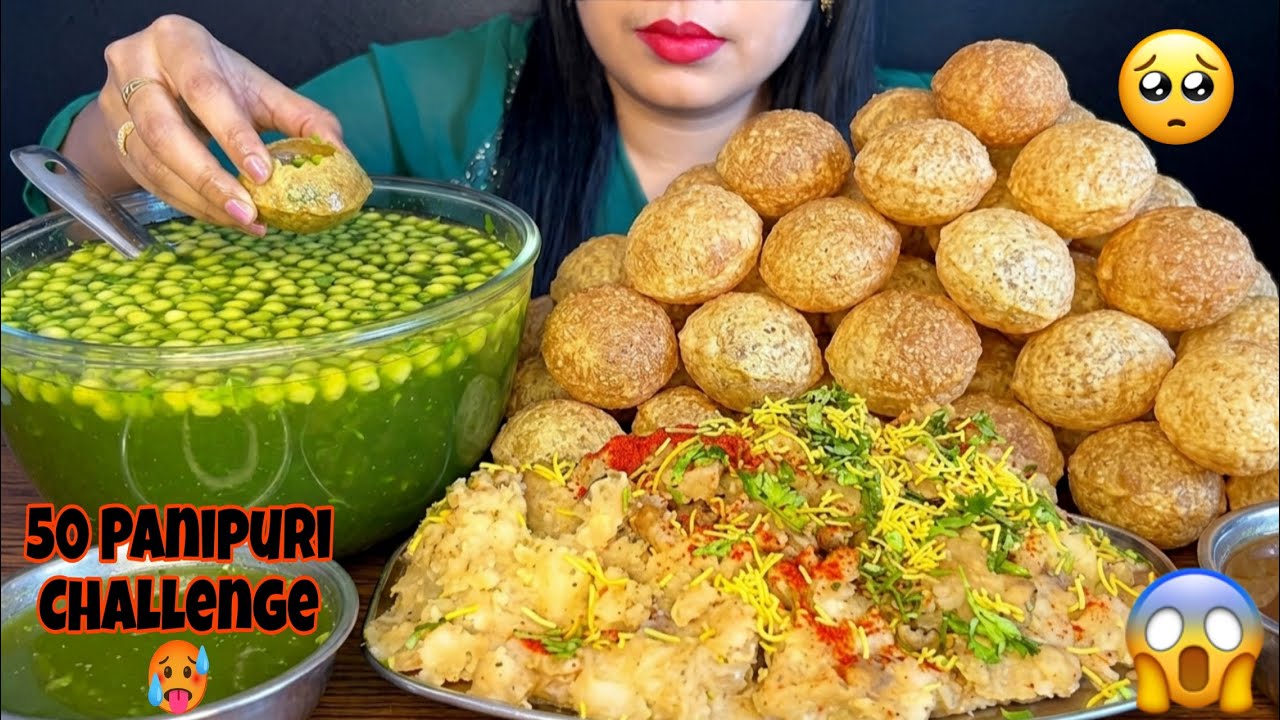 SPICY PANIPURI CHALLENGE 🌶️🔥 | 50 Golgappa Eating Challenge 🤯 | Street Food Mukbang India