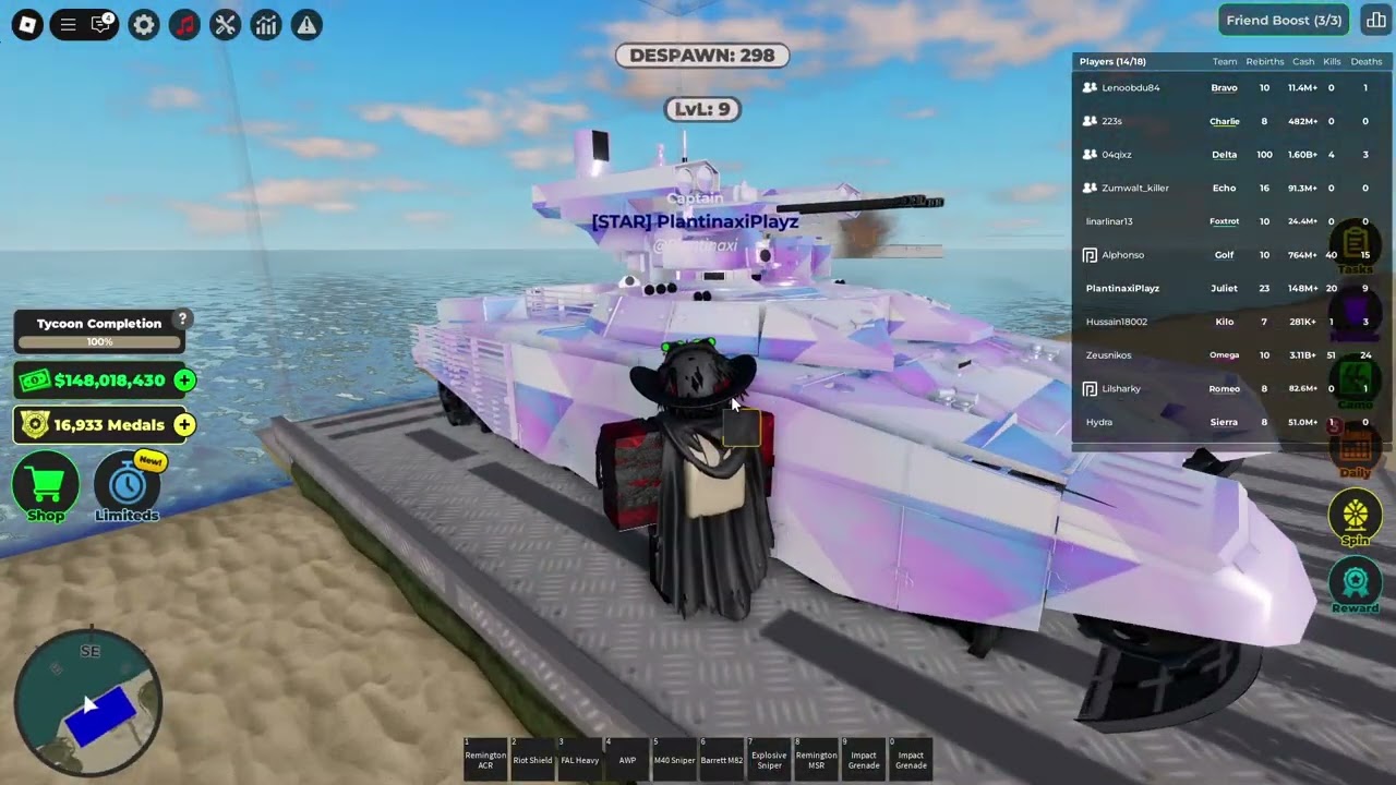 Trying to survive a 4v1 in War Tycoon