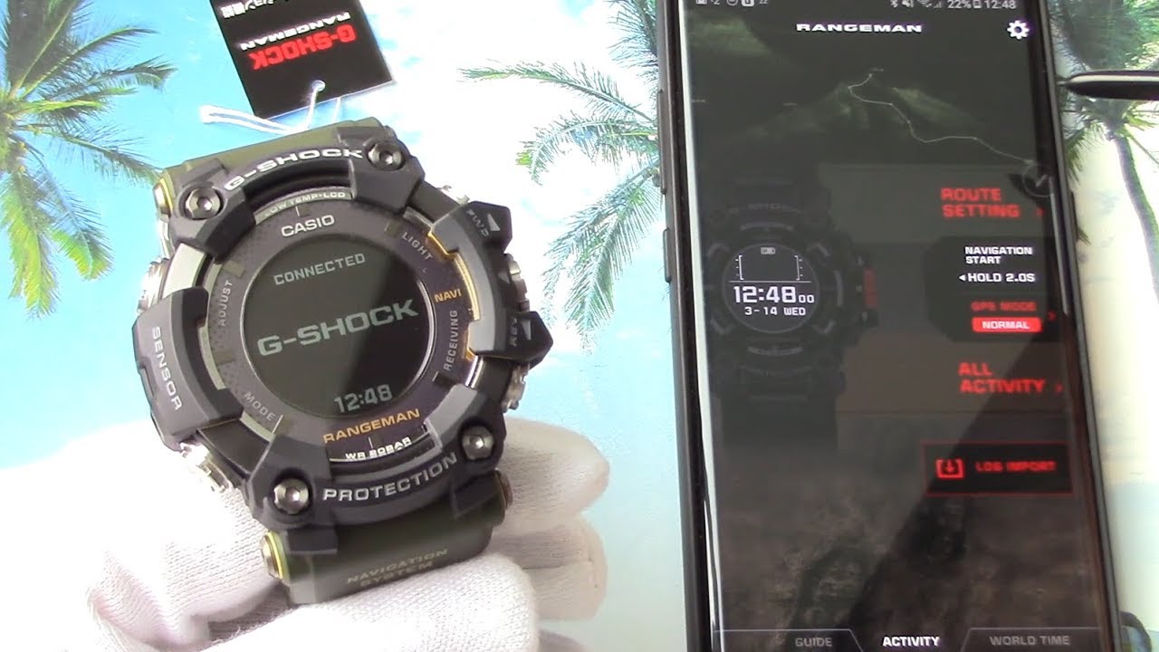 Как работает со смартфоном Casio GPR-B1000-1BJR Rangeman