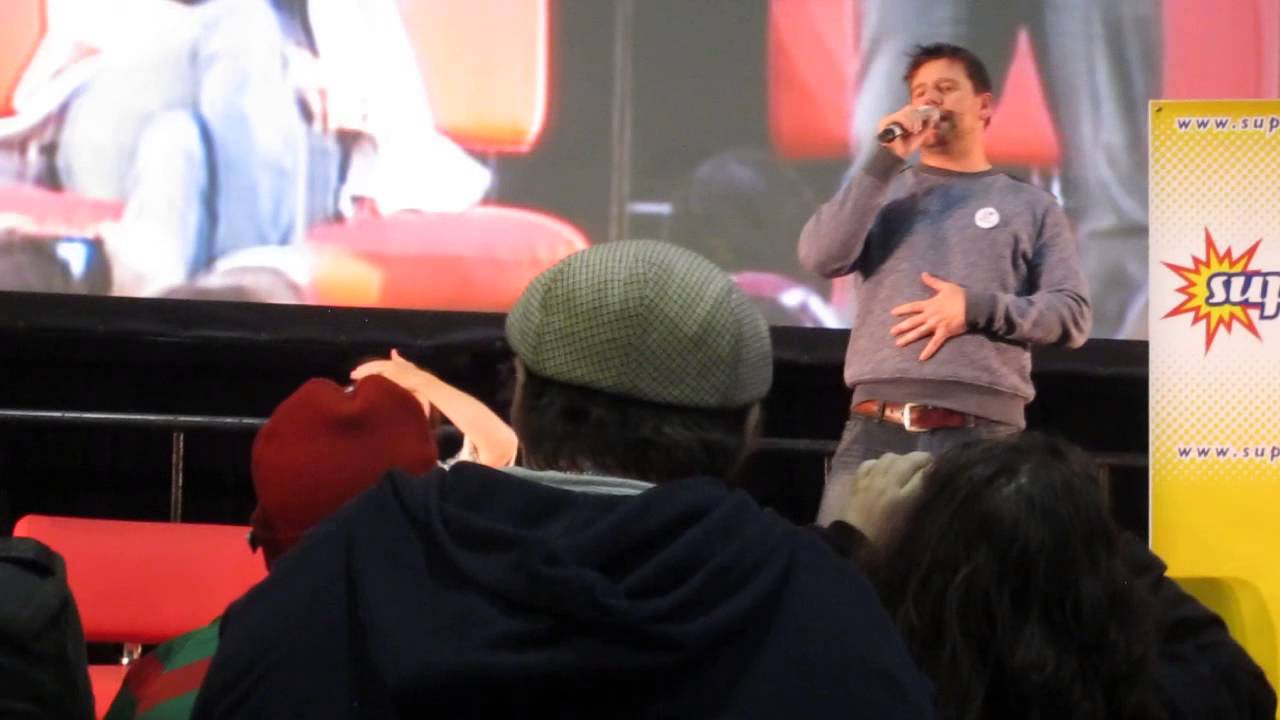 Kai Owen sings whilst Eve Myles creates interpretive dance. Sunday 23 June 2013