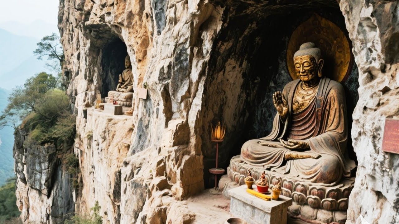 山西深山悬崖绝壁上，有2个近千年的古洞，洞里竟然供奉着800年的肉身佛像【燕子乡村生活】