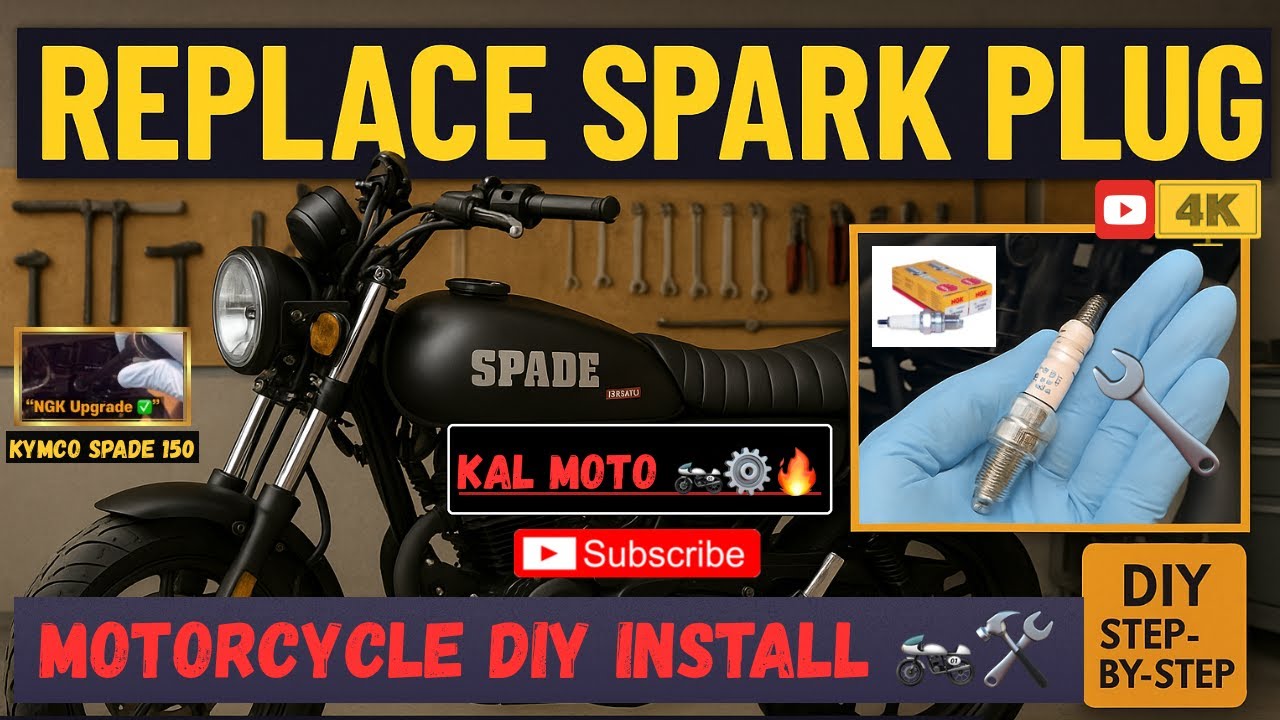 How to Replace a Motorcycle Spark Plug | KYMCO Spade 150i DIY Step by Step Install 🏍️⚙️🔥 #diy #vlog