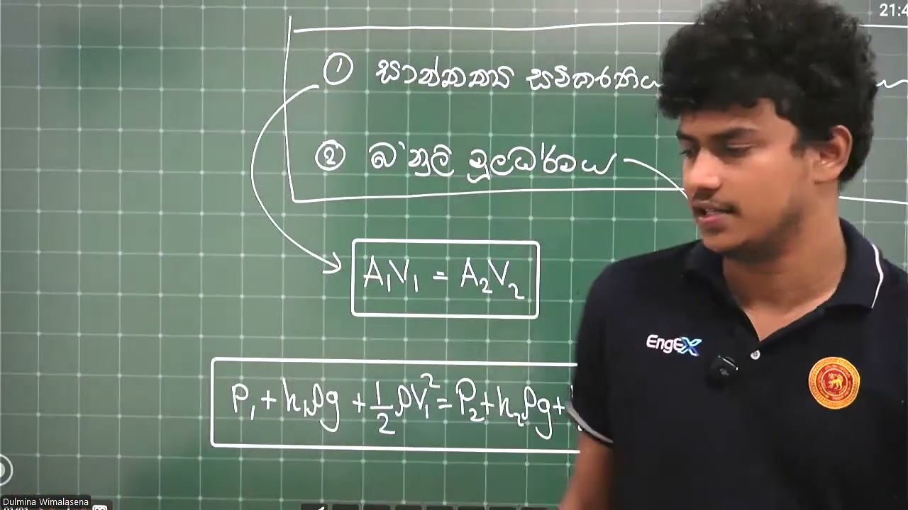 තරල ගතිකය | බ'නූලි මූලධර්මය සම්පූර්ණයෙන් | DULMINA SHARANYA | THE DECODED PHYSICS.