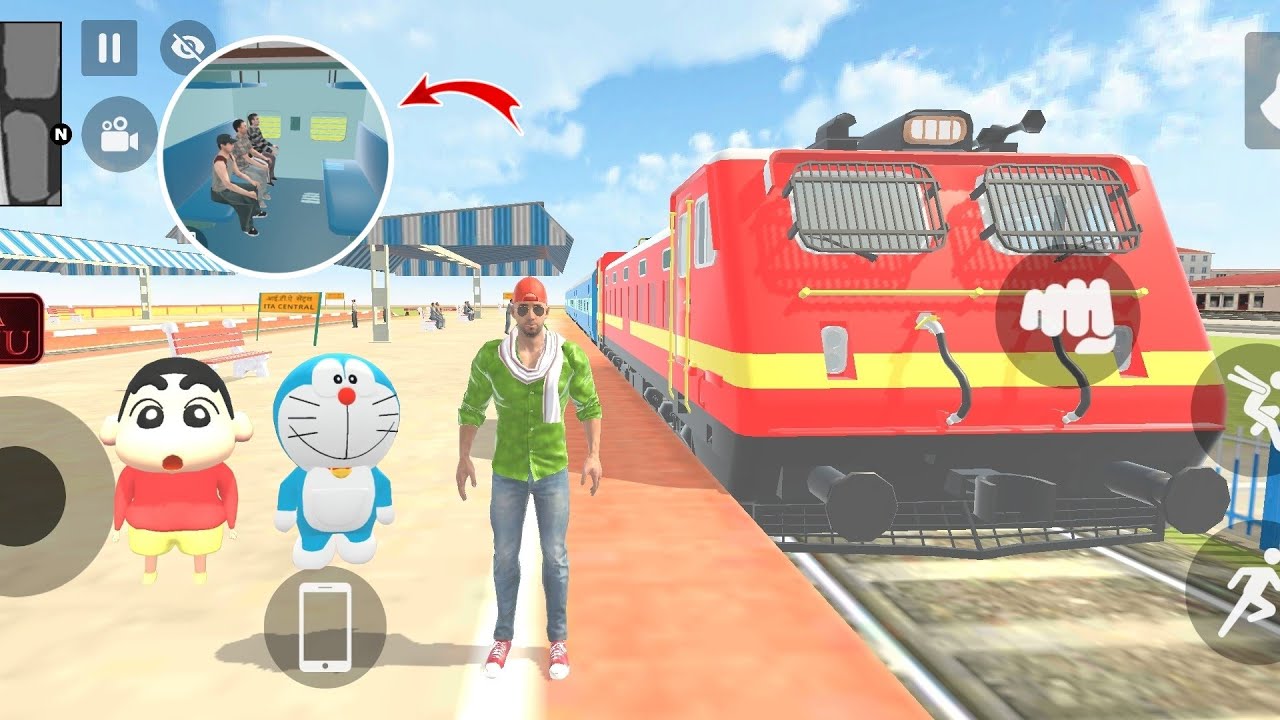 🤩New train update in Indian theft auto simulator game 🚂