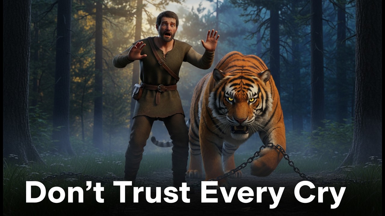 Dont't trust every cry | moral story | Trust Wisely @Thewordytales @100ENGLISH #stickify #funny 