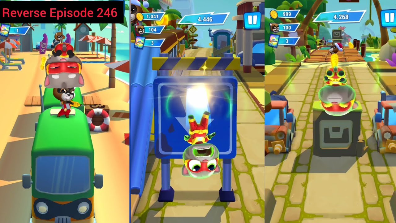 Talking Tom Hero dash reverse android gameplay Walkthrough Episode 246