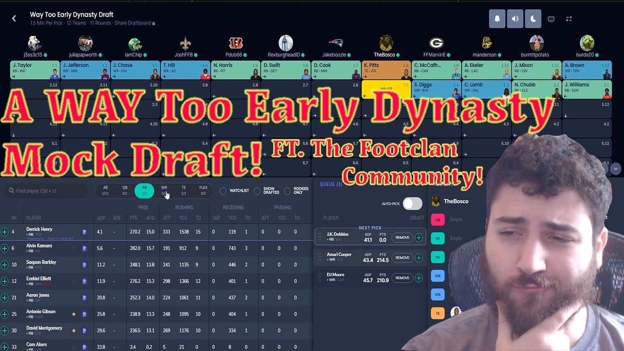 Way Too Early Dynasty Mock Draft With The Footclan