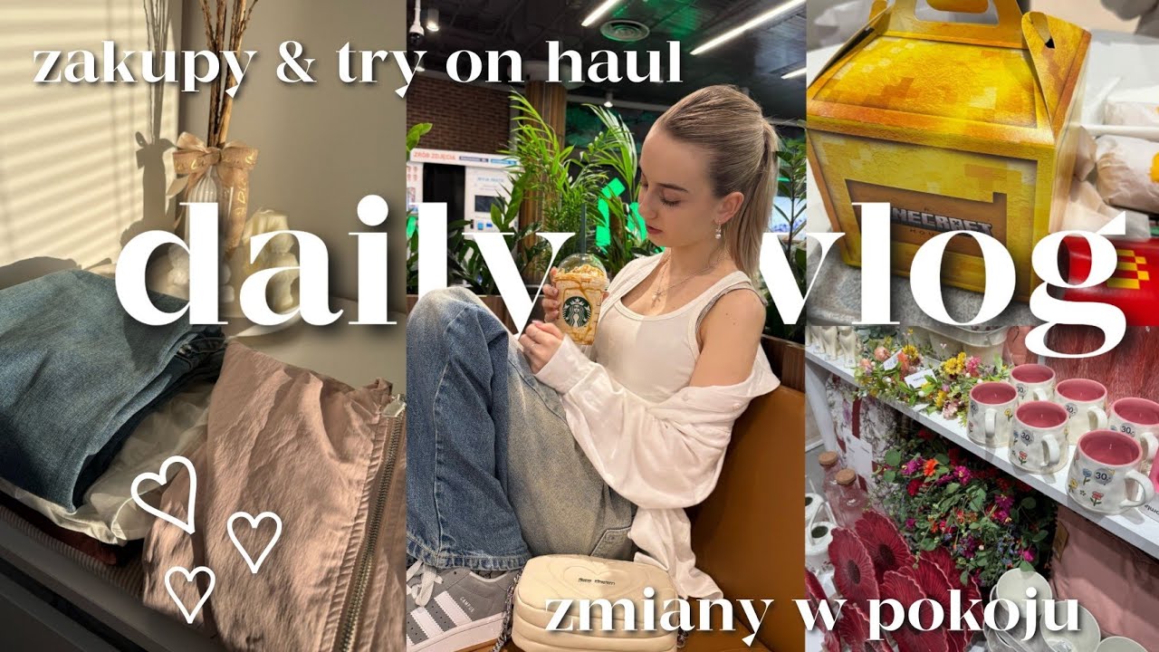 DAILY VLOG 🎀 zakupy & try on haul, zmiany w pokoju
