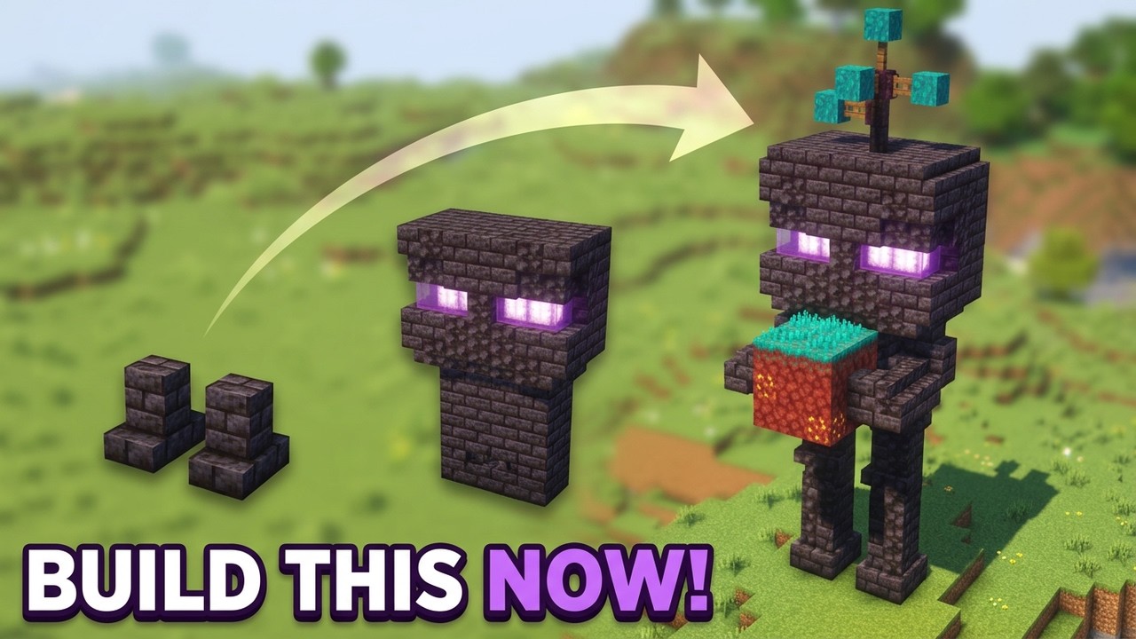 ⛏️Учебное пособие по постройке в Minecraft: Симпатичная статуэтка Эндермена с блоком нилиума в руках