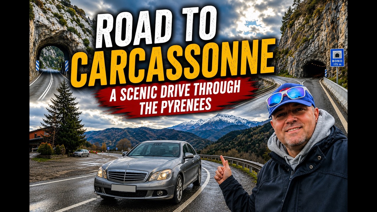 Road to Carcassonne – A Scenic Drive Through the Pyrenees   4K