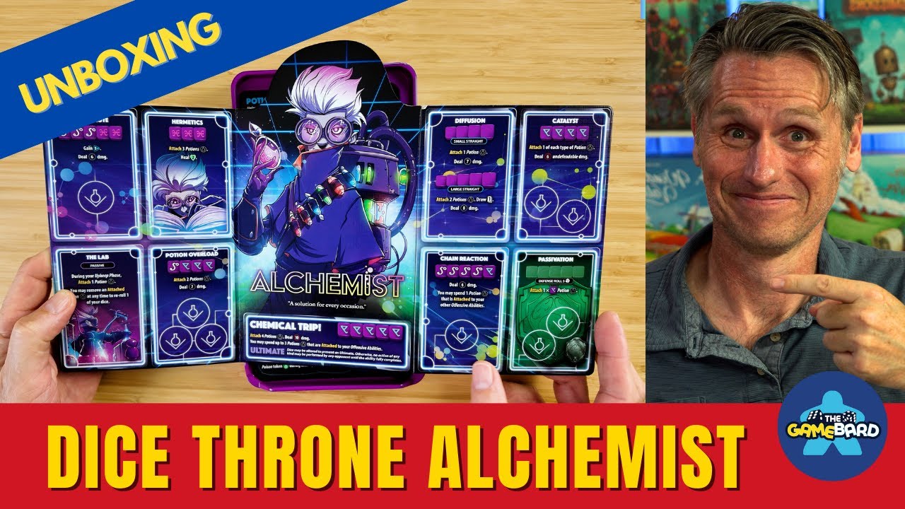 Распаковка Dice Throne: The Alchemist — 1-й набор с одним героем (сложность 5/6)