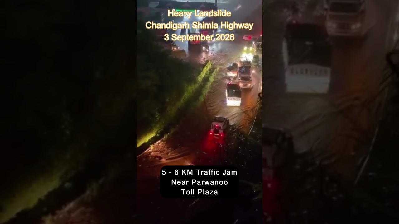 Chandigarh-Shimla Highway Latest Update: Landslide Near Parwanoo Barrier #shimla #himachal #highway
