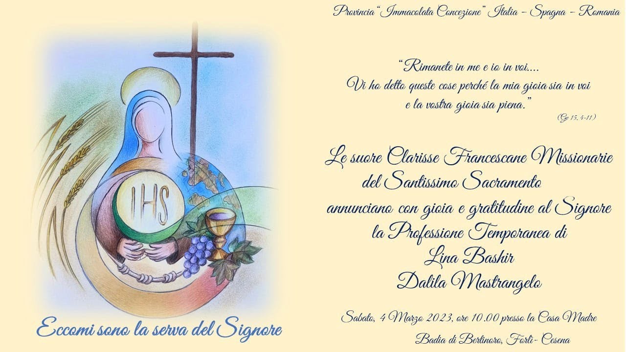 Prima Professione di Lina e Dalila