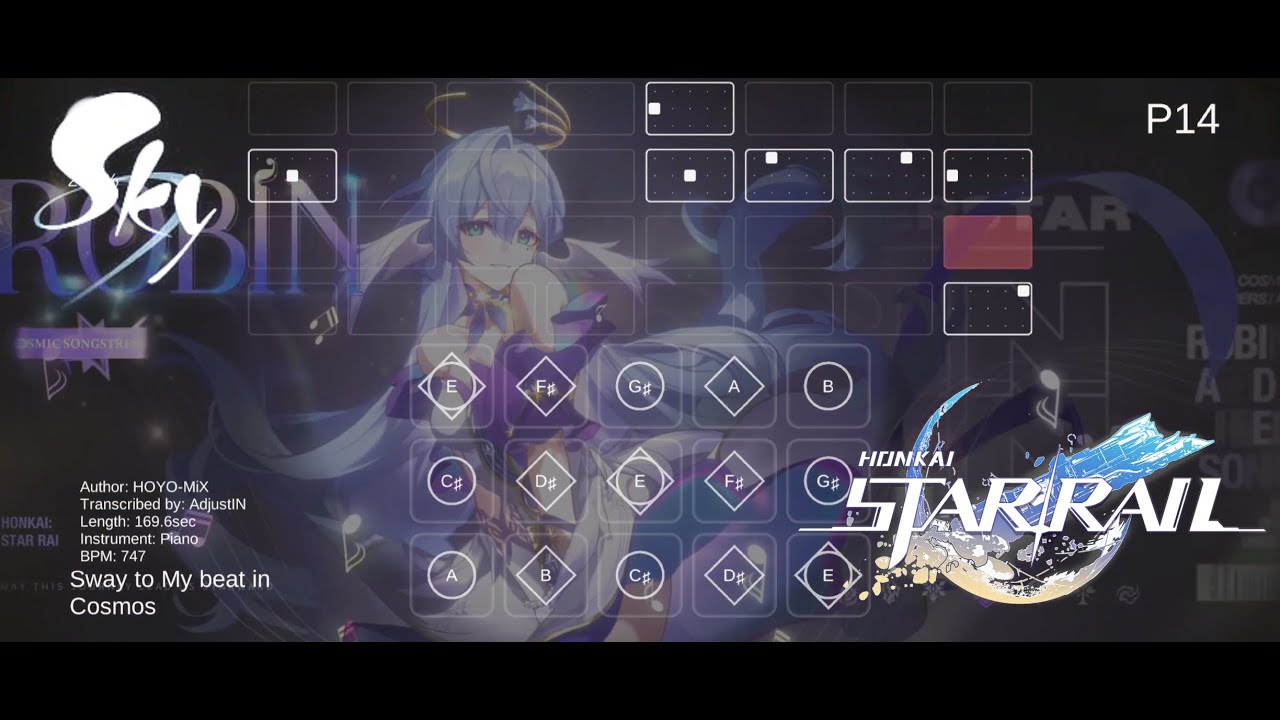Honkai Star Rail: Sway to My Beat in Cosmos (Robin) - children of the light - SKY sheet